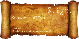 Kramarik Éva névjegykártya